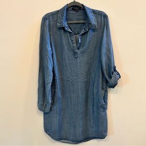Velvet Heart Blue Denim Oversized Shirt Dress Size S